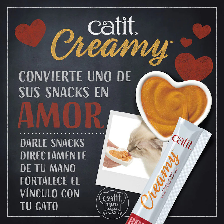 4 sobres x 10 g Catit Creamy Snack L&iacute;quido de Pollo, Cordero para gatos, , large indicador imagen numero 4