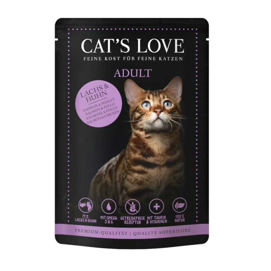 85 g Cat&rsquo;s Love Adult Salm&oacute;n y Pollo en Gelatina sobre para gatos, , large indicador imagen numero 1