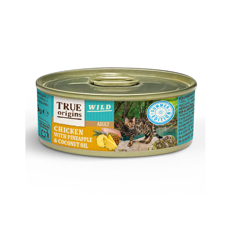 True Origins Wild Summer Pollo con Pi&ntilde;a y Aceite de Coco en Pat&eacute; lata para gatos