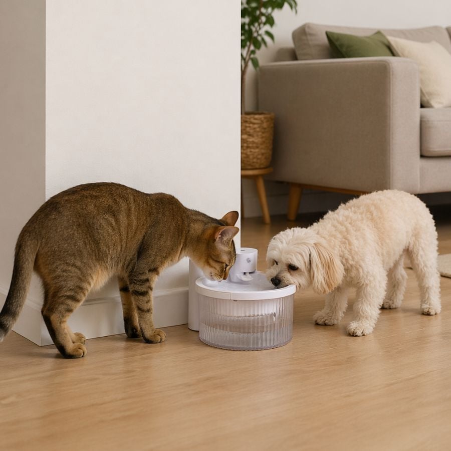 Leeby Fuente de Agua sin Cables Blanco para perros y gatos, , large indicador imagen numero 1