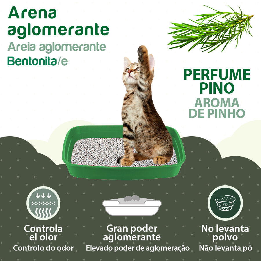 2 x 10 L TK-Pet Arena Aglomerante de Bentonita y Pino para Gatos &iexcl;Pack ahorro!, , large Imagen numero 3