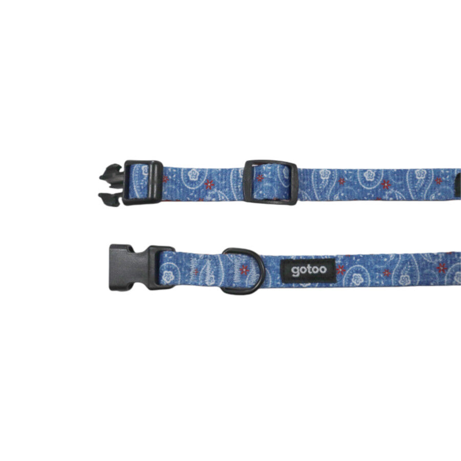 Gotoo Collar estampado cachemira azul para perros, , large indicador imagen numero 3