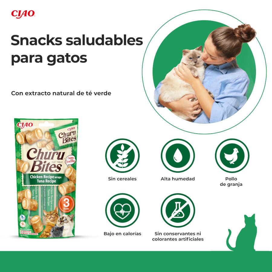 3 sobres x 10 g Churu Bocaditos Bites de At&uacute;n para gatos, , large indicador imagen numero 2