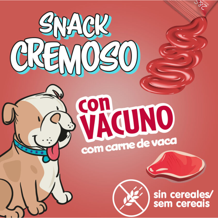 4 sobres x 15 g 2&Snacks Snacks Cremosos con Vacuno para perros, , large indicador imagen numero 3