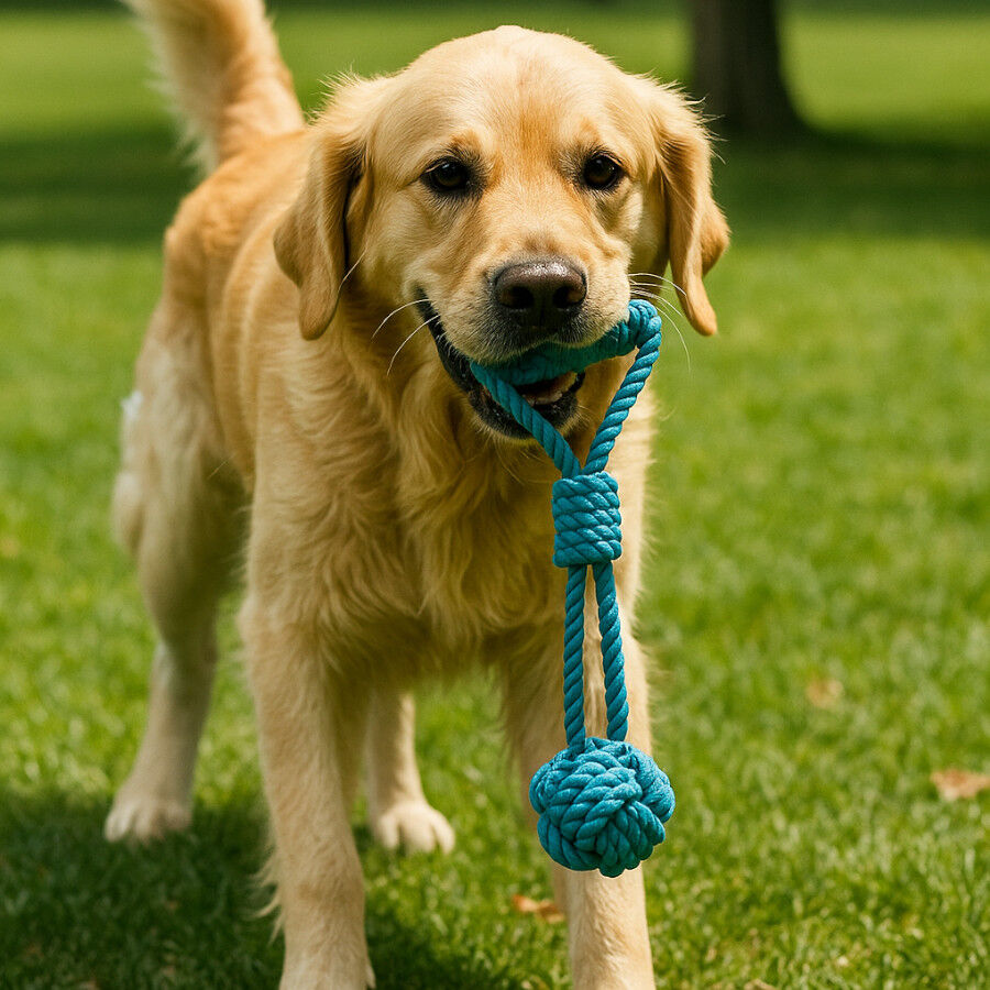 Tootoy! Modedor para Tirar de Cuerda con Pelota Azul para perros, , large indicador imagen numero 1