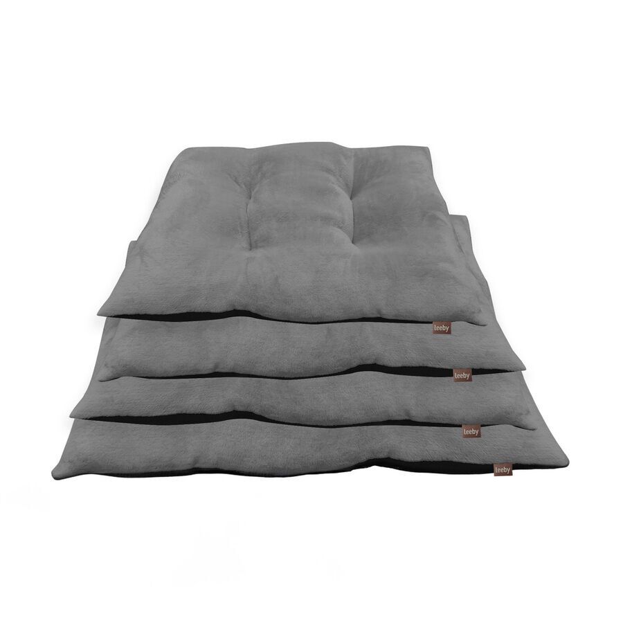 Leeby Coj&iacute;n Acolchado de Terciopelo Gris para perros, , large Imagen numero 3