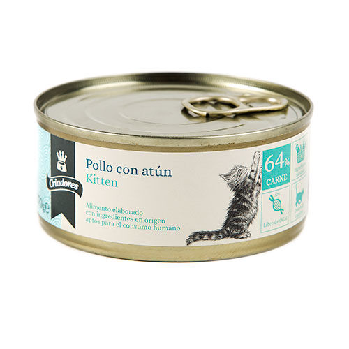 Criadores Kitten pollo-at&uacute;n comida h&uacute;meda gatos Imagen numero 1
