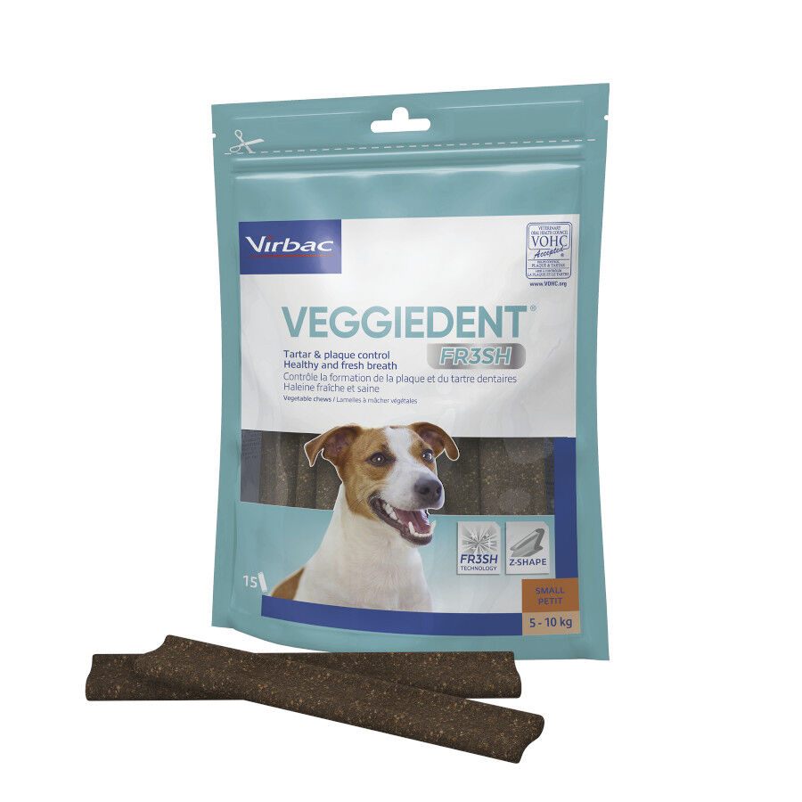 15 barritas Virbac Snacks Dentales Veggiedent Fresh para perros de raza peque&ntilde;a, , large indicador imagen numero 2