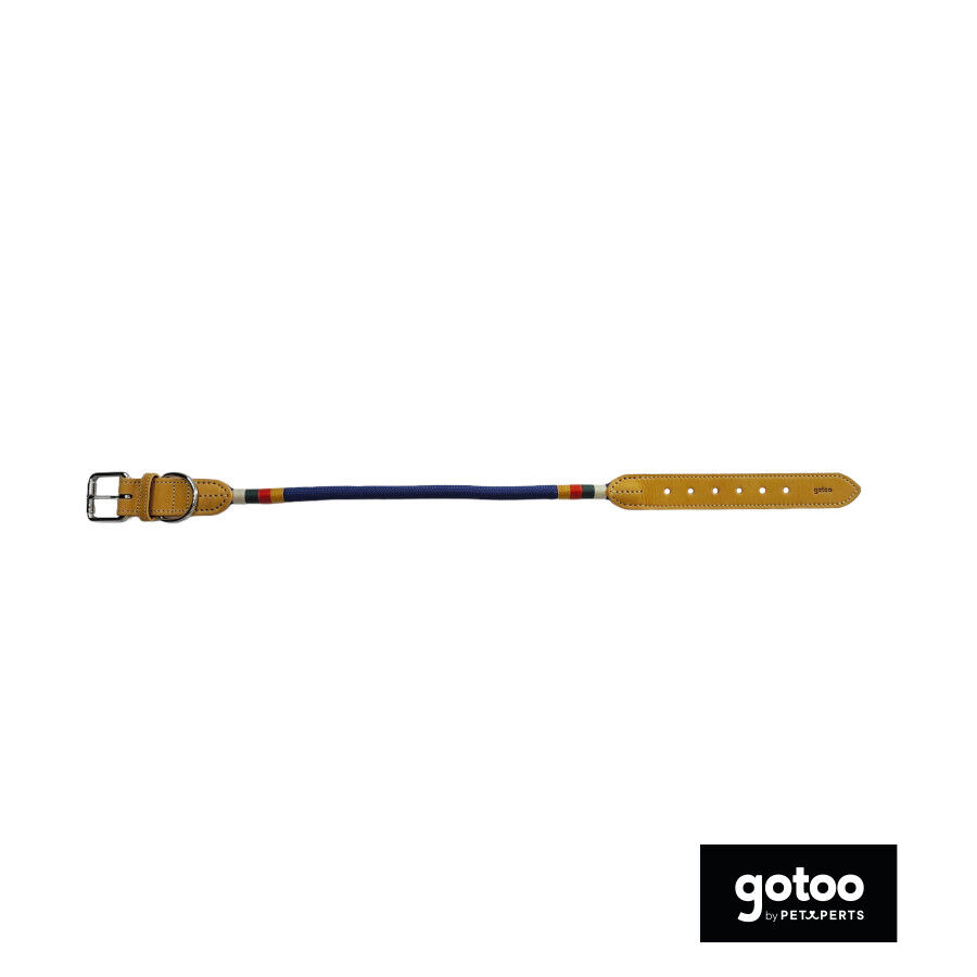 Gotoo Collar cuero azul para perros