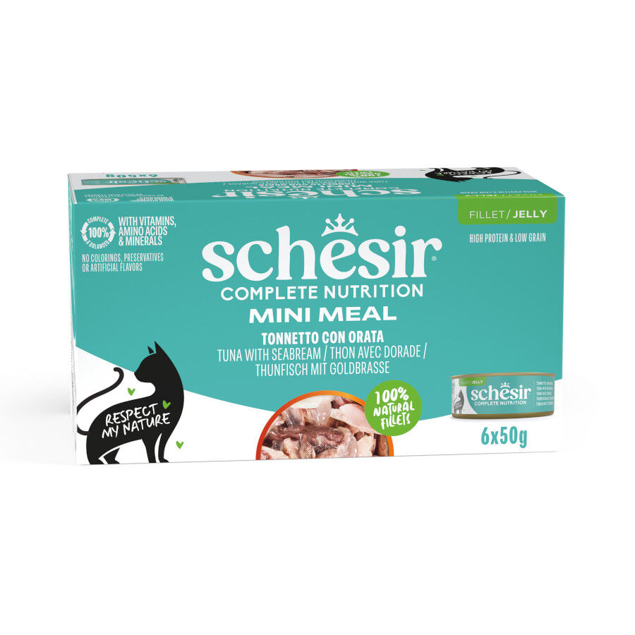 Schesir Mini Meal At&uacute;n con Dorada para gatos - Multipack