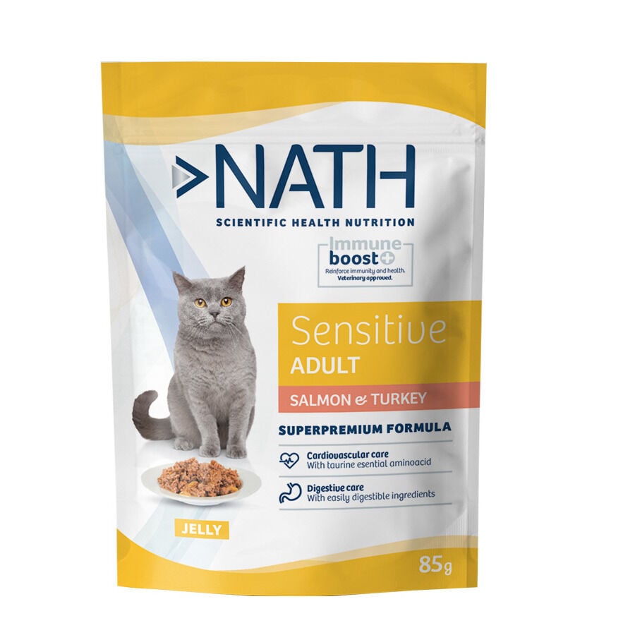 Nath Sensitive Adult Salm&oacute;n y Pavo en Gelatina sobre para gatos