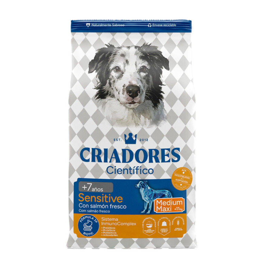 12 kg Criadores Cient&iacute;fico Senior Sensitive Medium-Maxi Pienso Salm&oacute;n para perros, , large indicador imagen numero 1