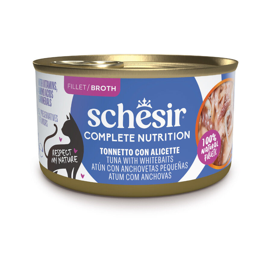 85 g Schesir Lata At&uacute;n con Anchoas para gatos, , large Imagen numero 1