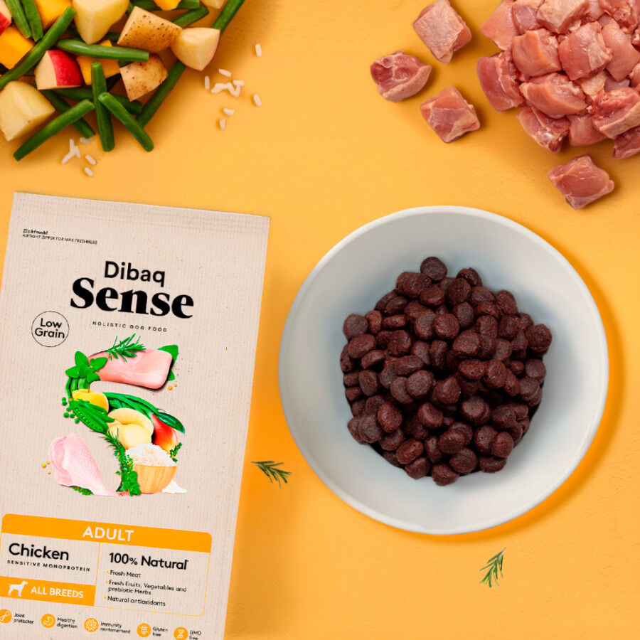 12 kg Dibaq Sense Low Grain Adult Pollo Pienso para perros, , large indicador imagen numero 2