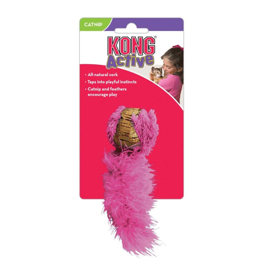 Kong Cork Pelota con cola de plumas para gatos, , large indicador imagen numero 3