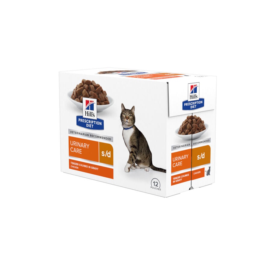 12 sobres x 85 g Hill's Prescription Diet Urinary Care s/d Pollo Sobre en Salsa para gatos 12, , large indicador imagen numero 1