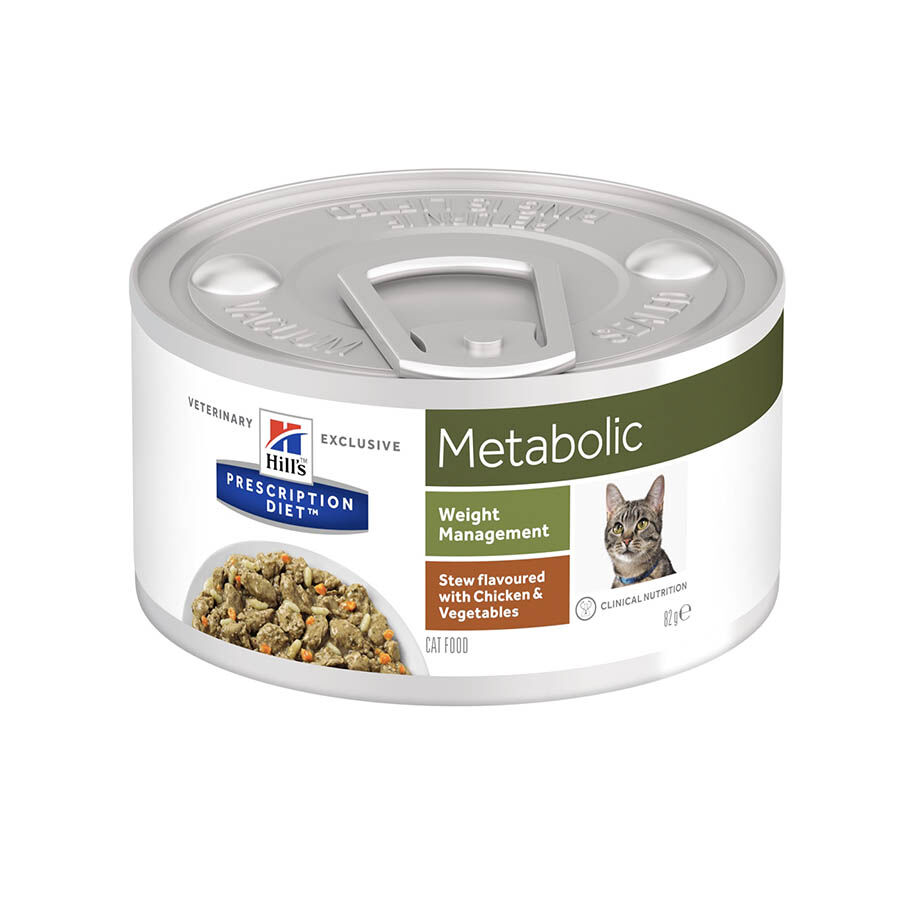 82 g Hill's Prescription Diet Metabolic Estofado de Pollo y Vegetales lata para gatos, , large indicador imagen numero 1