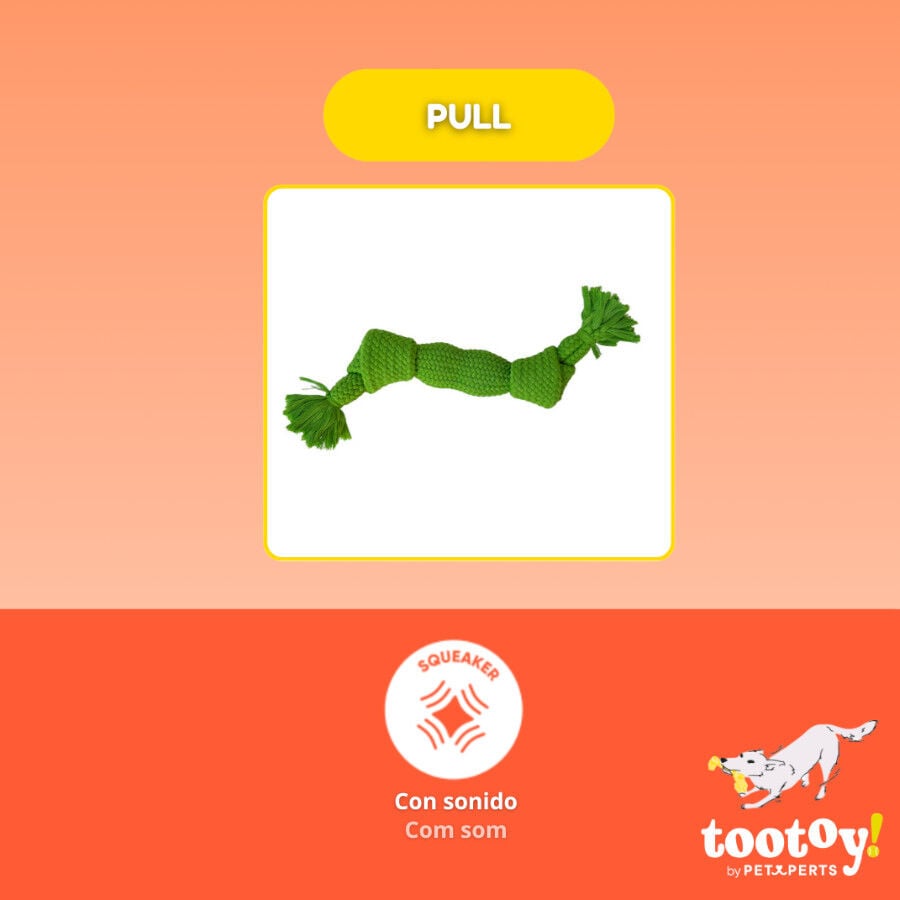 Tootoy! Hueso Mordedor de Cuerda Verde para perros, , large indicador imagen numero 4