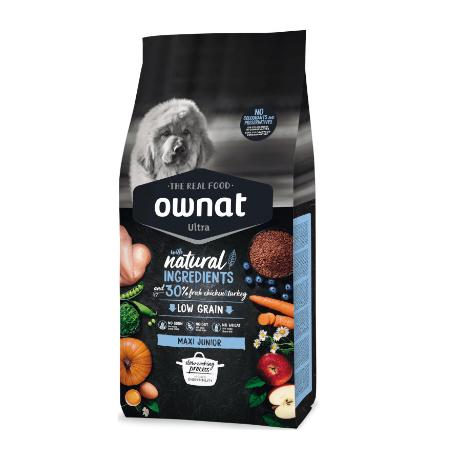 12 kg Ownat Maxi Junior Ultra Pollo y Pavo pienso para cachorros, , large indicador imagen numero 2