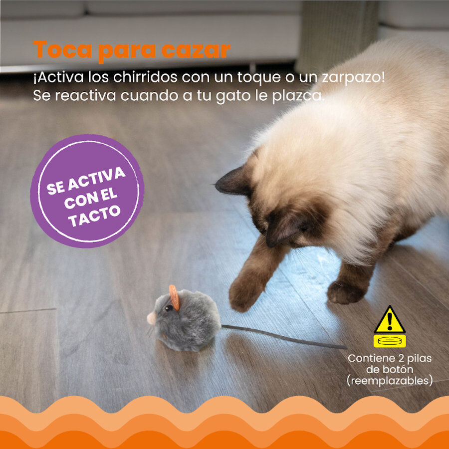 Catstages Squeaky Squeaky Gris Rat&oacute;n de Juguete con Catnip para gatos, , large indicador imagen numero 5