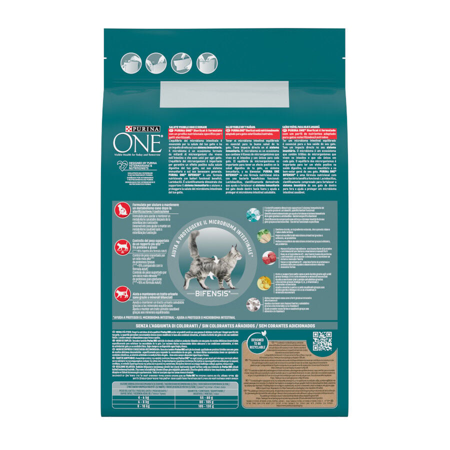 2.8 kg Purina One Adult Bifensis Esterilizado Buey pienso para gatos, , large indicador imagen numero 4