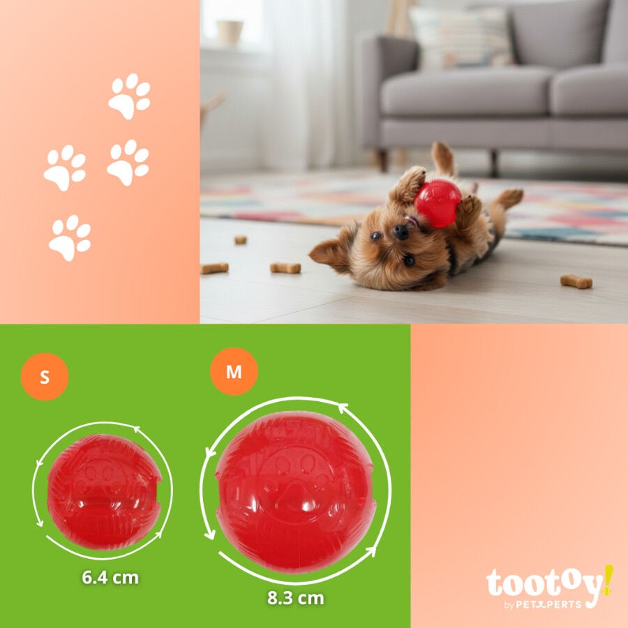 Tootoy! Pelota Toughie Rubber de Goma Roja para perros, , large indicador imagen numero 6