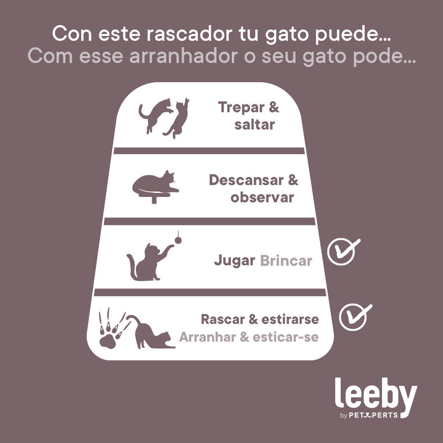 Leeby Pelusa rascador de cart&oacute;n con bola y estampado amarillo para gatos, , large Imagen numero 7