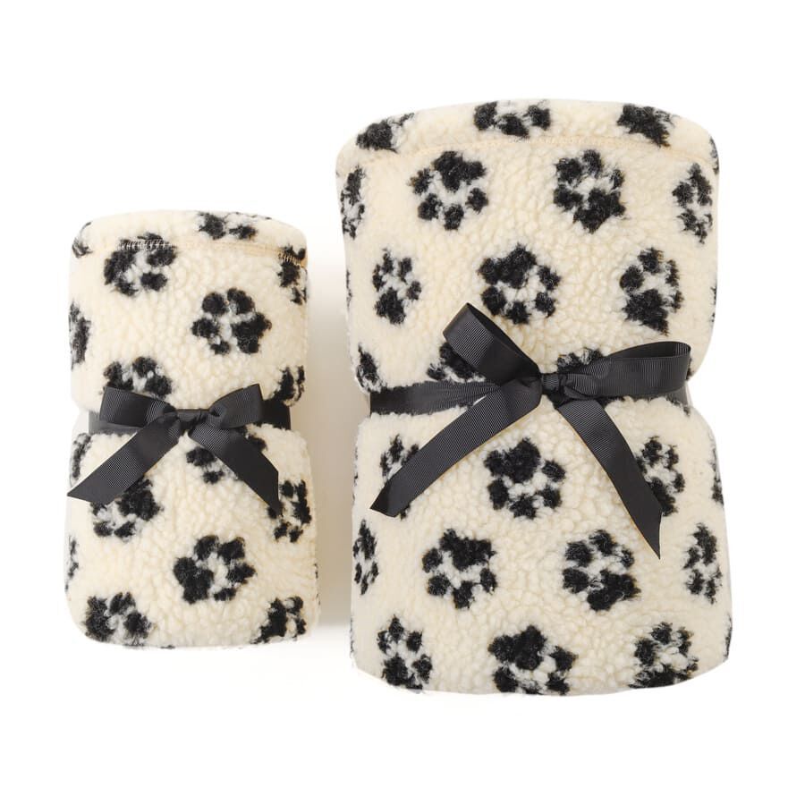 Leeby Manta de Lana con Estampado de Huellas para perros, , large indicador imagen numero 4