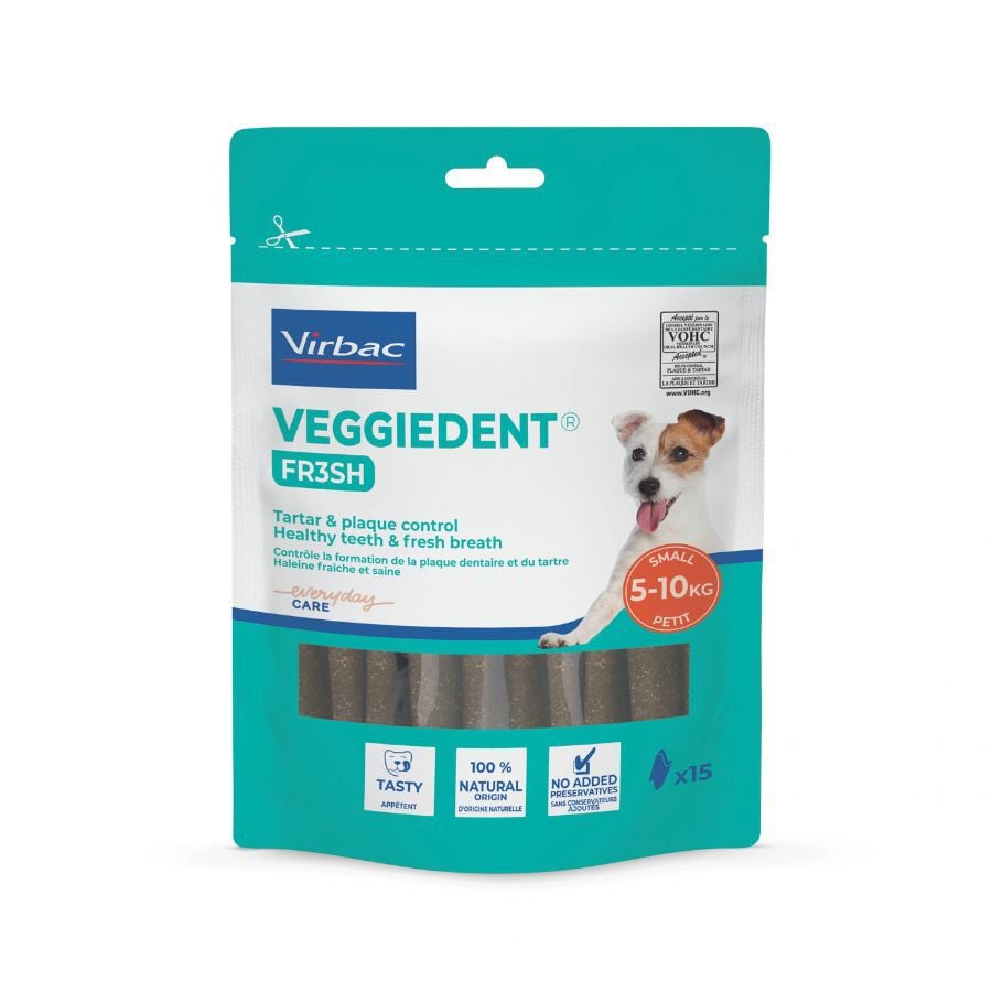 15 barritas Virbac Snacks Dentales Veggiedent Fresh para perros de raza peque&ntilde;a, , large Imagen numero 2