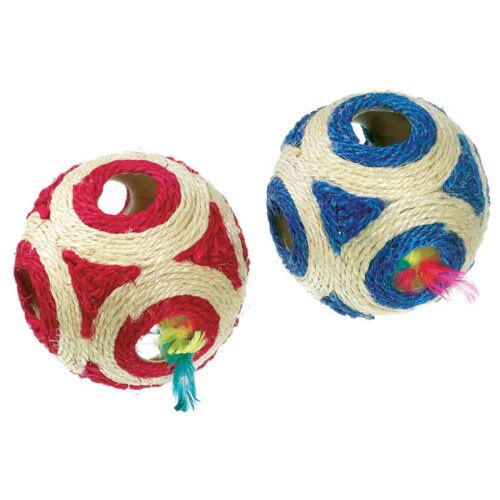 Flamingo Pelota de sisal con sonajero para gatos 