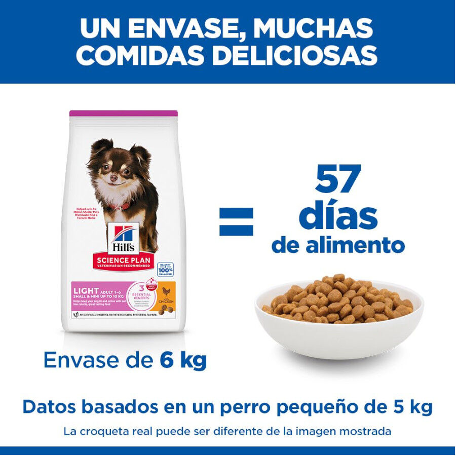 6 kg Hill's Science Plan Light Adult Small y Mini Pollo pienso para perros, , large indicador imagen numero 6