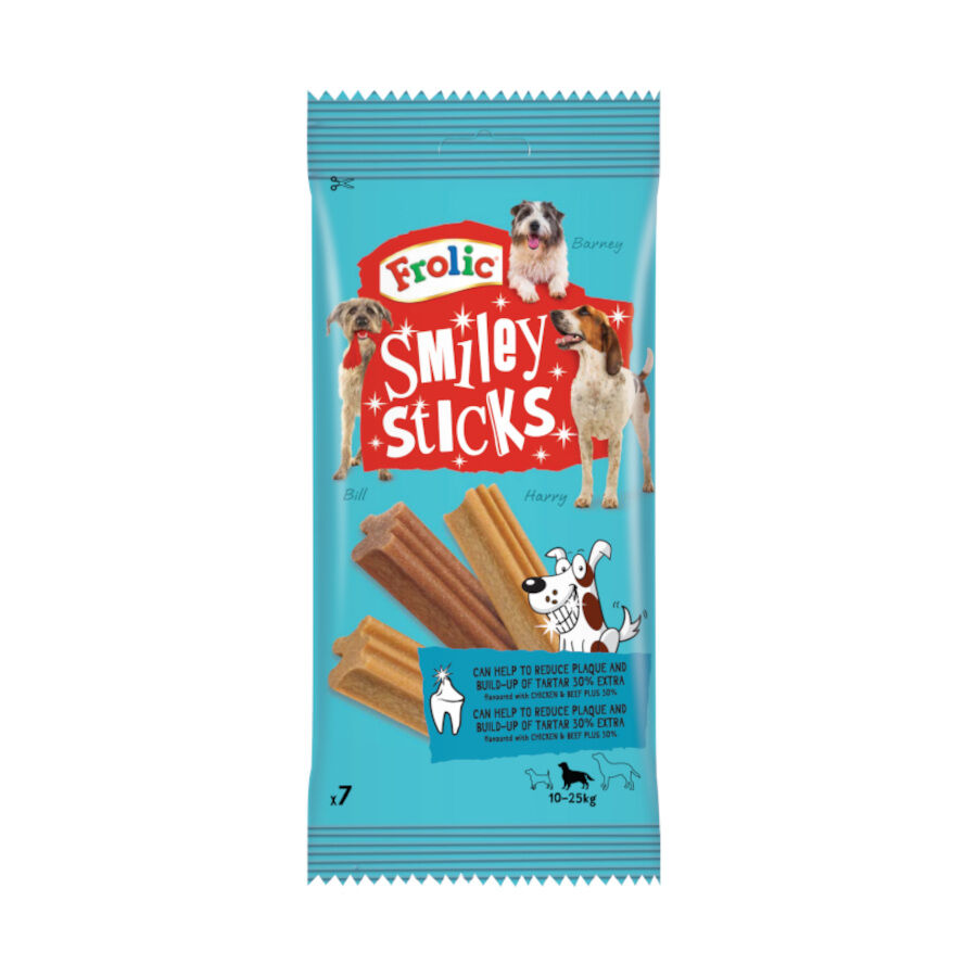 7 barritas Frolic Snacks Dentales Smiley Sticks para perros, , large indicador imagen numero 1