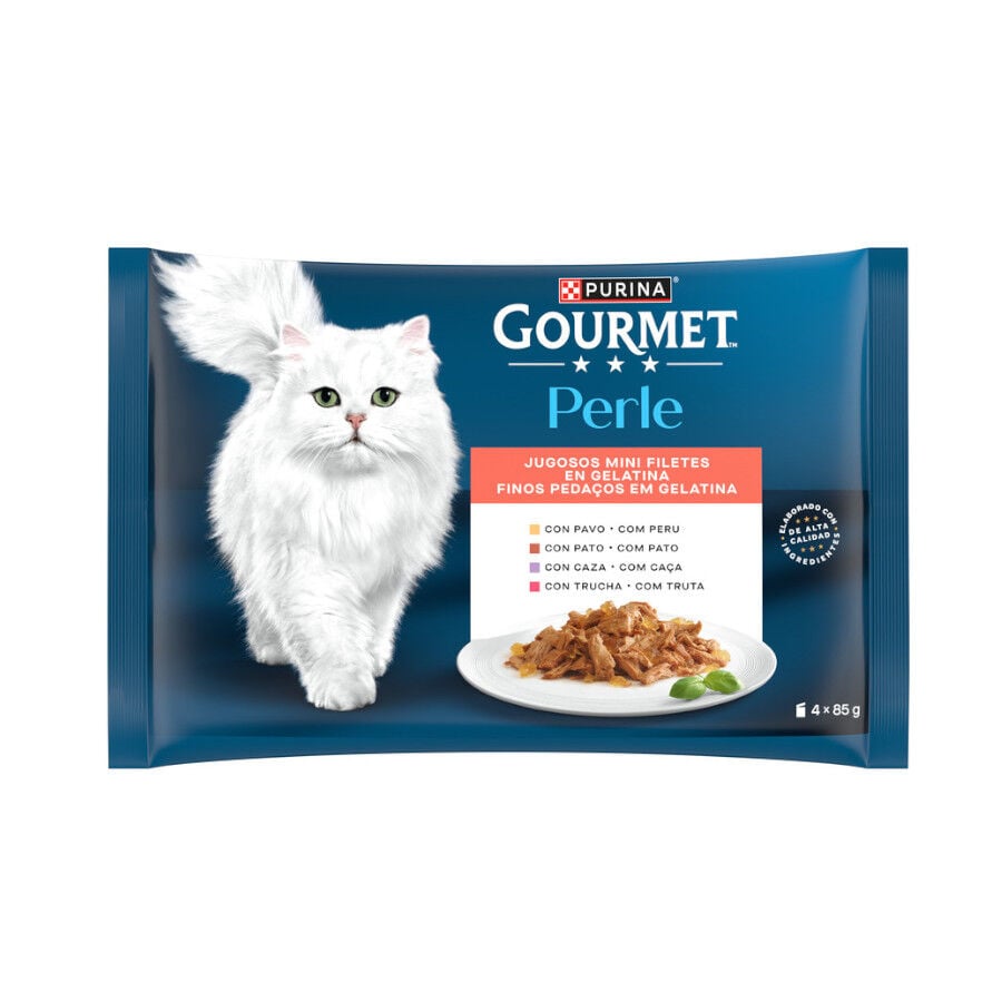 4 sobres x 85 g Gourmet Perle Filetes en gelatina sobre para gatos, , large indicador imagen numero 1