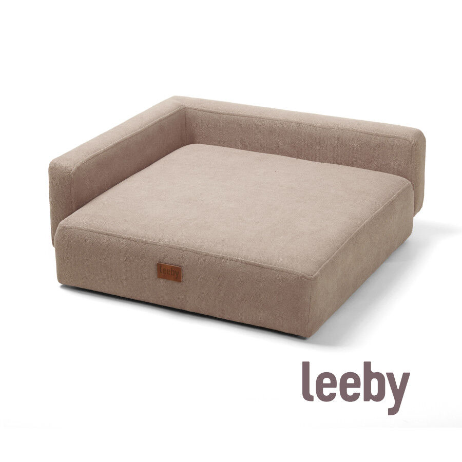 Leeby sof&aacute; chaiselongue beige para perros