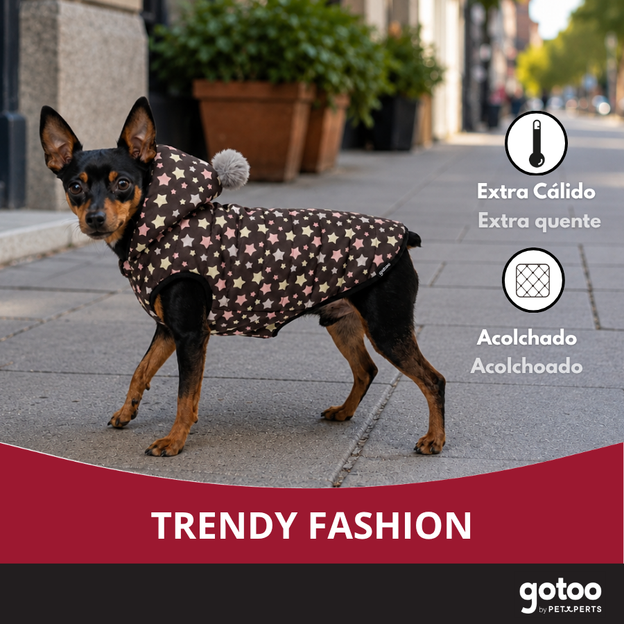 Gotoo Abrigo Estrellas con Capucha y Pomp&oacute;n para perros, , large indicador imagen numero 6