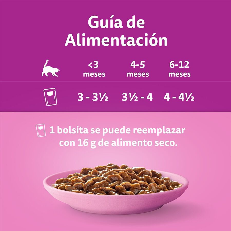 4 sobres x 85 g Whiskas Carnes en Salsa en Bolsita para Gatitos, , large Imagen numero 4