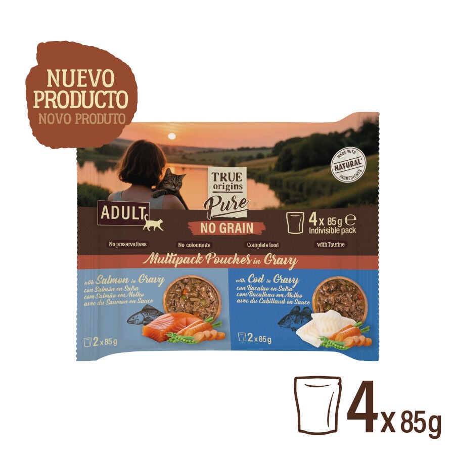 True Origins Pure Pescado en Salsa Sobres para gatos - Multipack