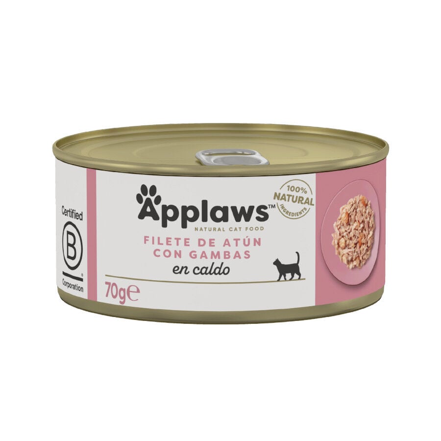 70 g Applaws At&uacute;n y Gambas lata natural para gatos, , large indicador imagen numero 1