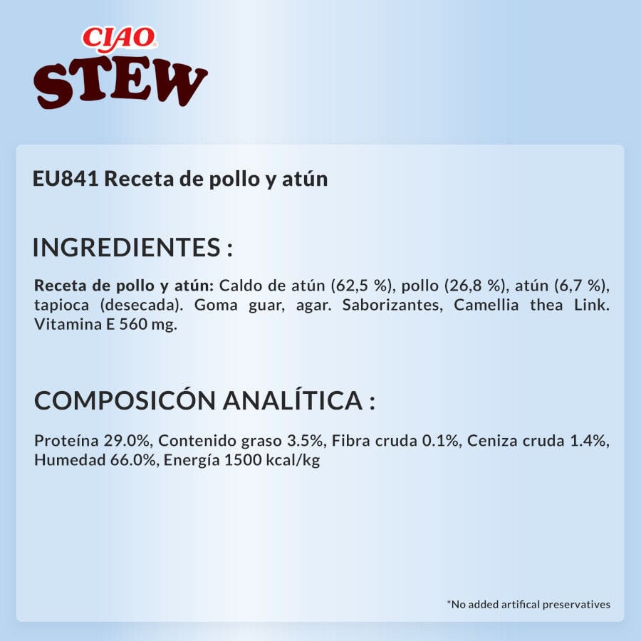 40 g Churu Stew Estofado de Pollo y At&uacute;n sobre para gatos, , large indicador imagen numero 5