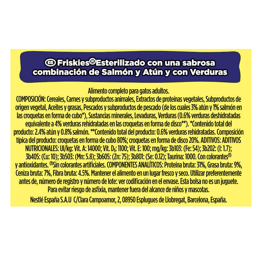1.5 kg Purina Friskies Sterilized Pienso para gatos con salm&oacute;n, at&uacute;n y verduras, , large Imagen numero 7