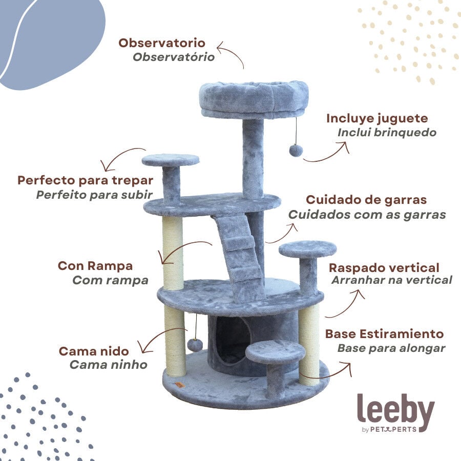 Leeby Esperanza torre rascador multiplataforma con cama nido y juguete para gatos, , large Imagen numero 3