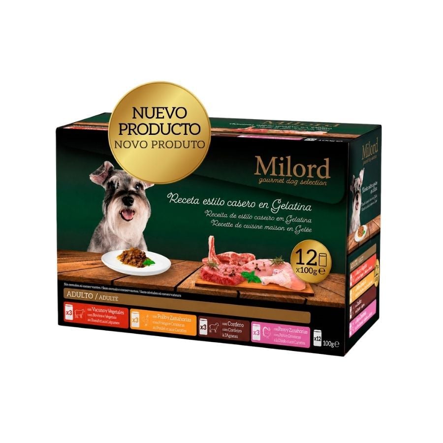 Milord Adult Receta estilo casero en gelatina Sobres para perros - Multipack