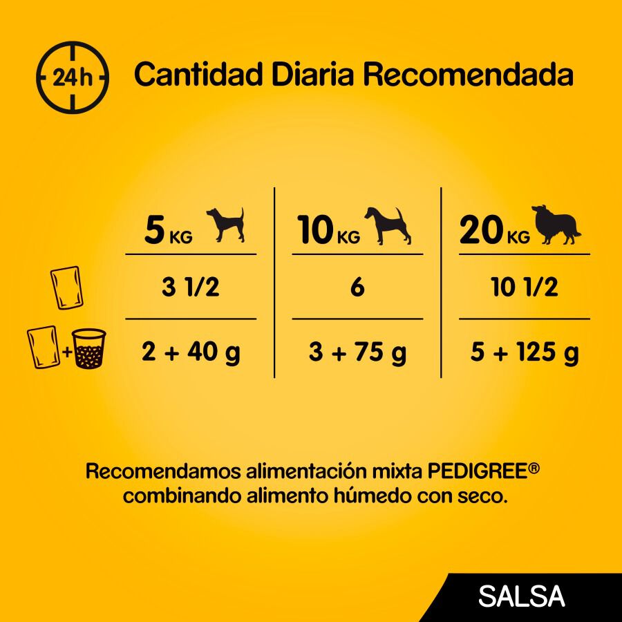 12 sobres x 100 g Pedigree Sabores Mixtos Salsa en Bolsita para Perros - Multipack, , large indicador imagen numero 5