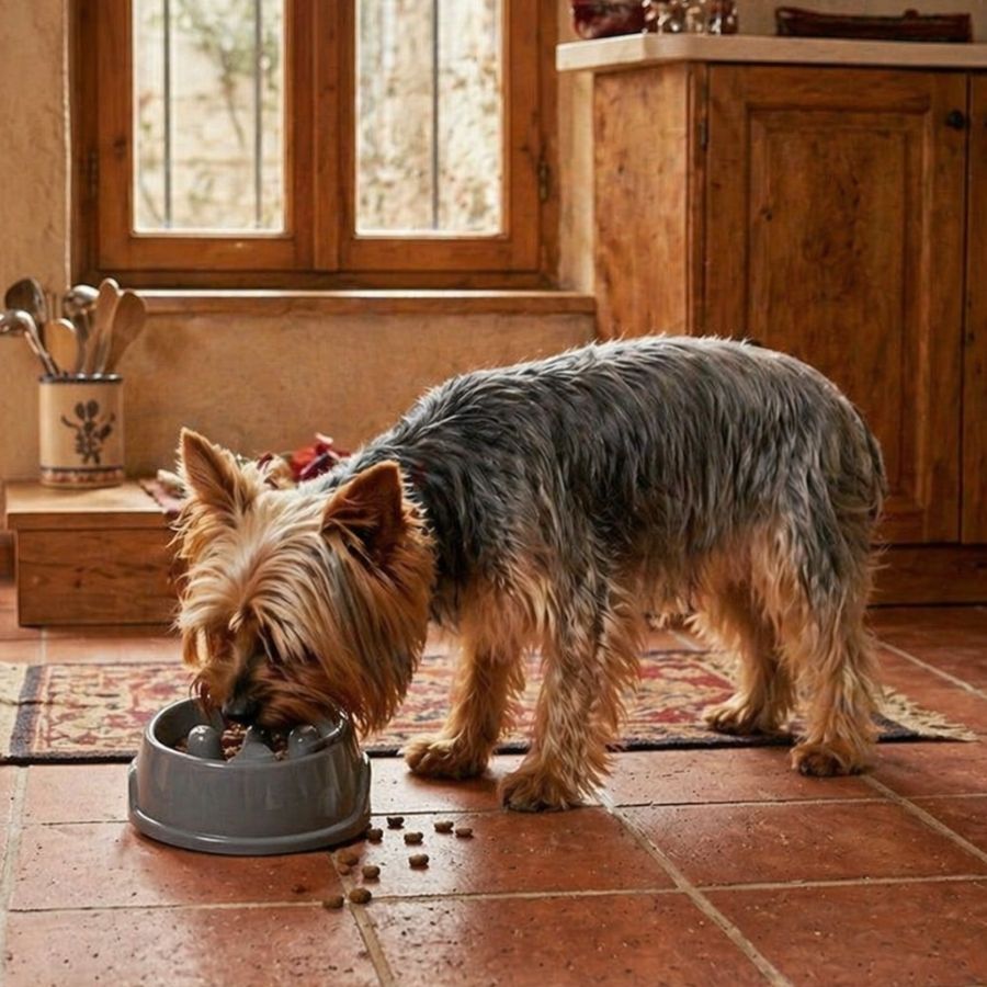 Leeby Comedero Antivoracidad Azul con Relieve de Huella para perros, , large indicador imagen numero 1