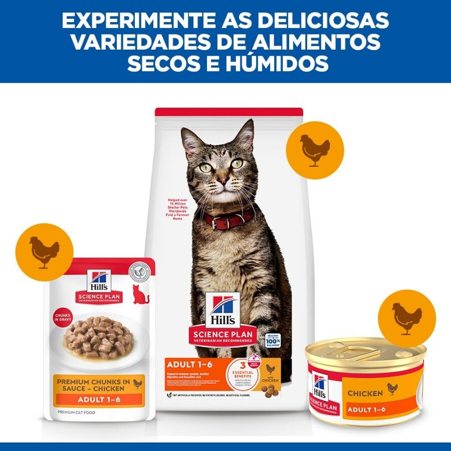 85 g Hill's Science Plan Adult Mousse de Pollo lata para gatos, , large indicador imagen numero 6