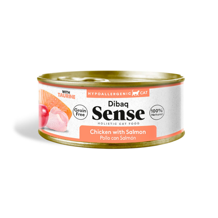 70 g Dibaq Sense Hypoallergenic Grain Free Pollo y Salm&oacute;n lata para gatos, , large indicador imagen numero 1