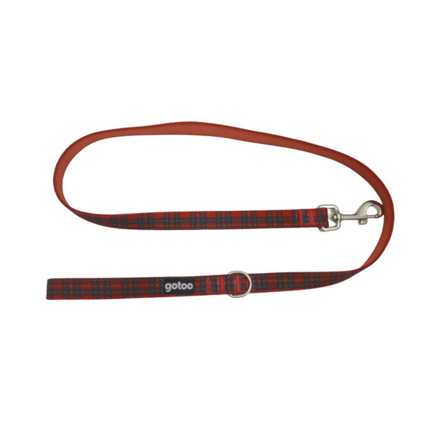 Gotoo Correa estampada tart&aacute;n rojo para perros, , large indicador imagen numero 1