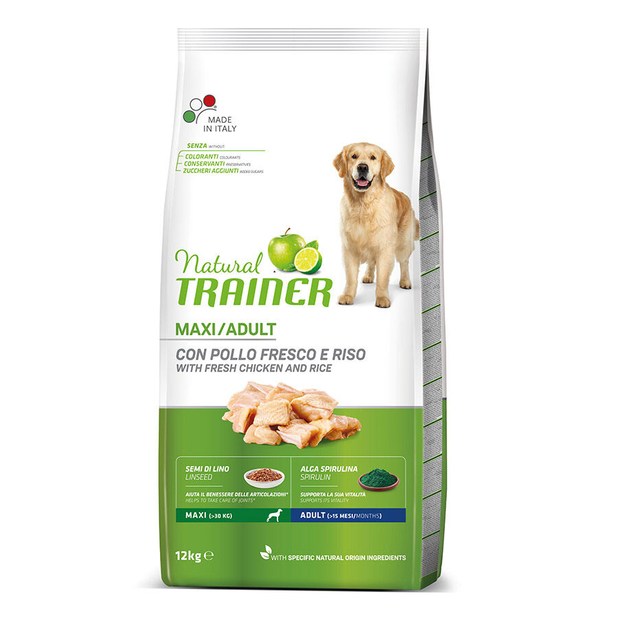 12 kg Natural Trainer Adult Maxi Pollo pienso para perros , , large Imagen numero 2