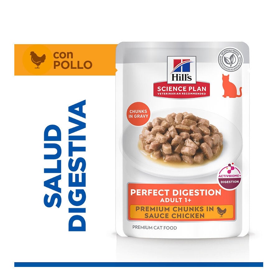 Hill's Science Plan Adult Perfect Digestion Pollo comida h&uacute;meda para gatos