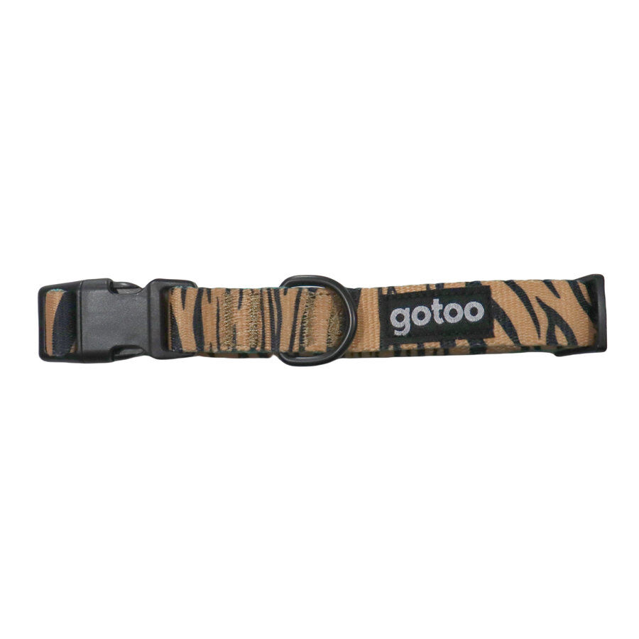 Gotoo Collar estampado trigre marr&oacute;n para perros, , large indicador imagen numero 1